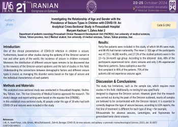 Investigating the Relationship of Age and Gender with the Prevalence of Seizure Types in Children with COVID-19: An Analytical Cross-Sectional Study in Firouzabadi Hospital